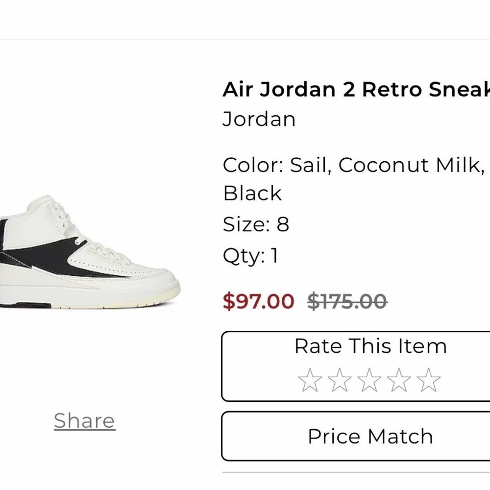 Jordan Kids' Air Jordan 2 Retro Sneakers - Sail and Black